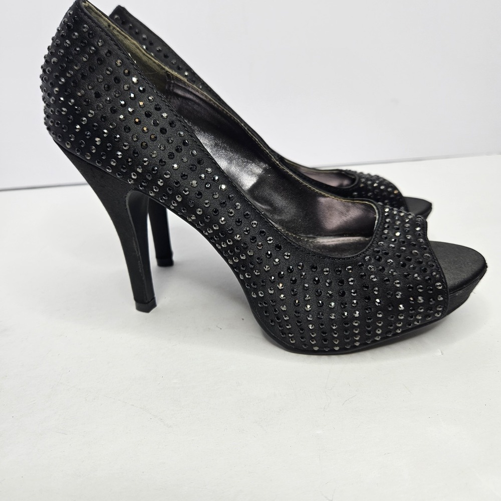 Rampage High Heels Size 6.5 Gimme Black Heel 3‎ 3/8"  Heel To Toe 10"